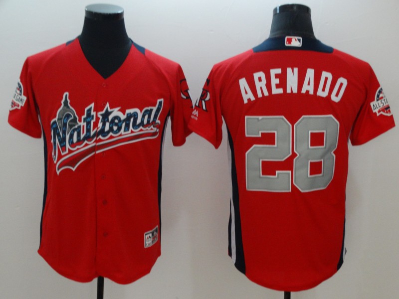 National League #28 Nolan Arenado Red 2018 MLB All-Star Game Home Run Derby Jersey